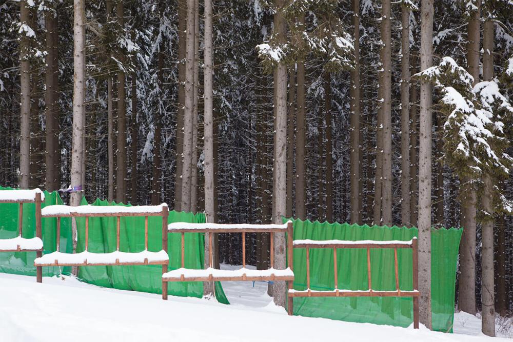 Winterliche Bogenschießanlage