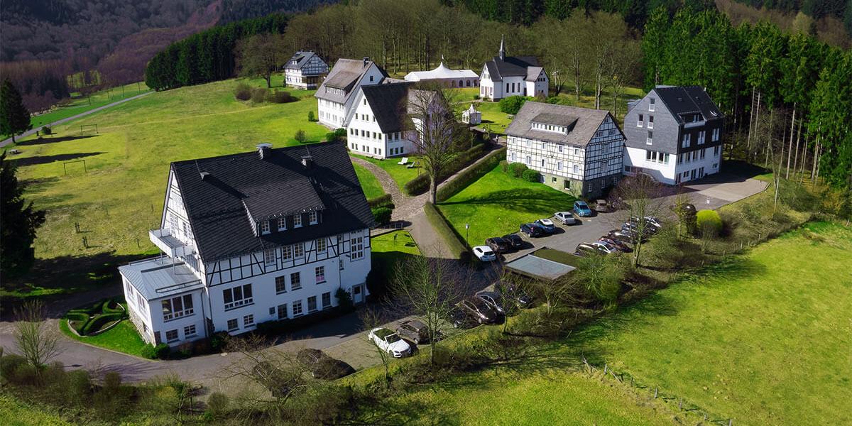 Luftaufnahme der Häuser von St. Bonifatius